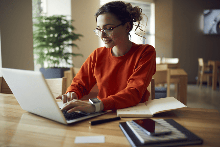 woman behind laptop