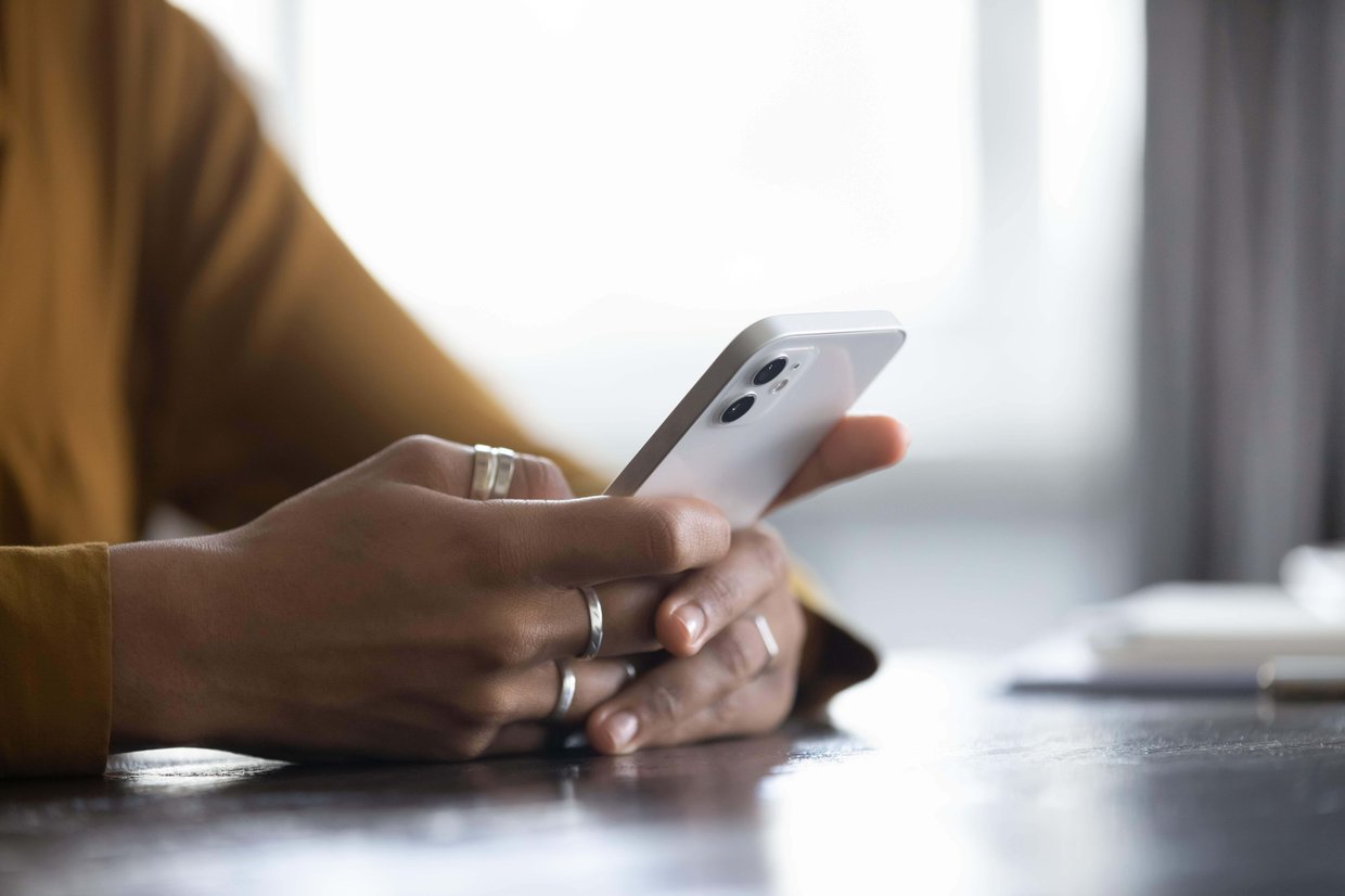 person using their mobile phone