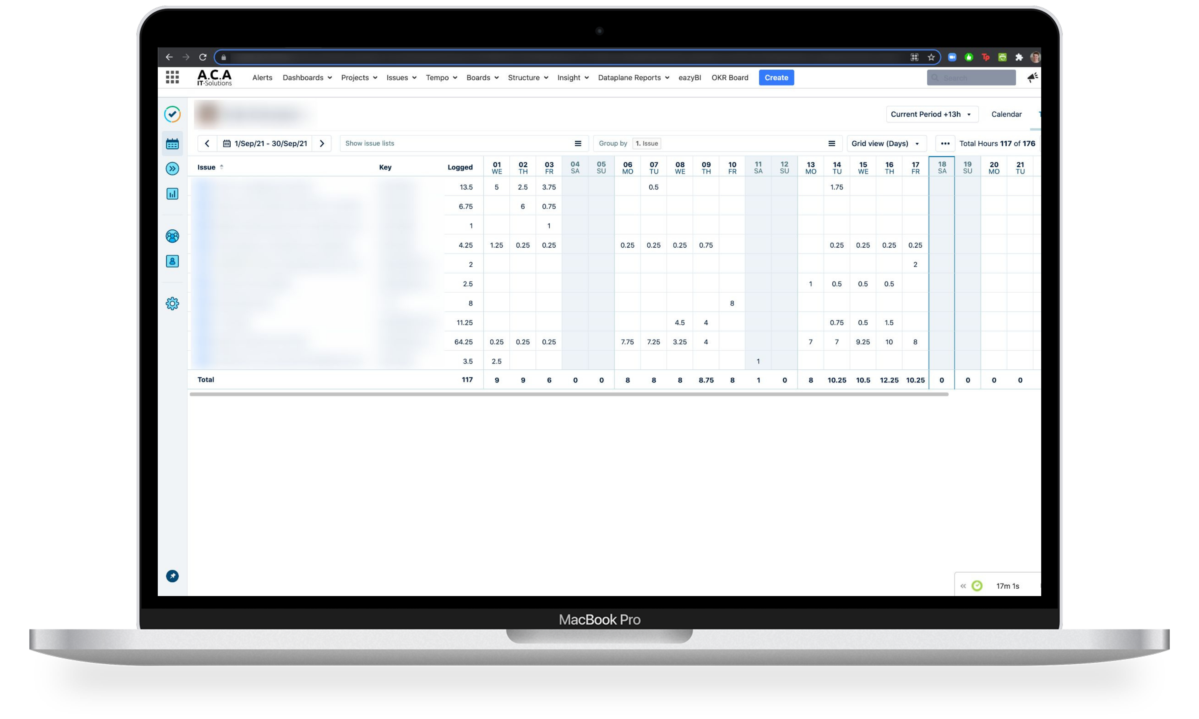 Jira add-on Tempo Timesheets